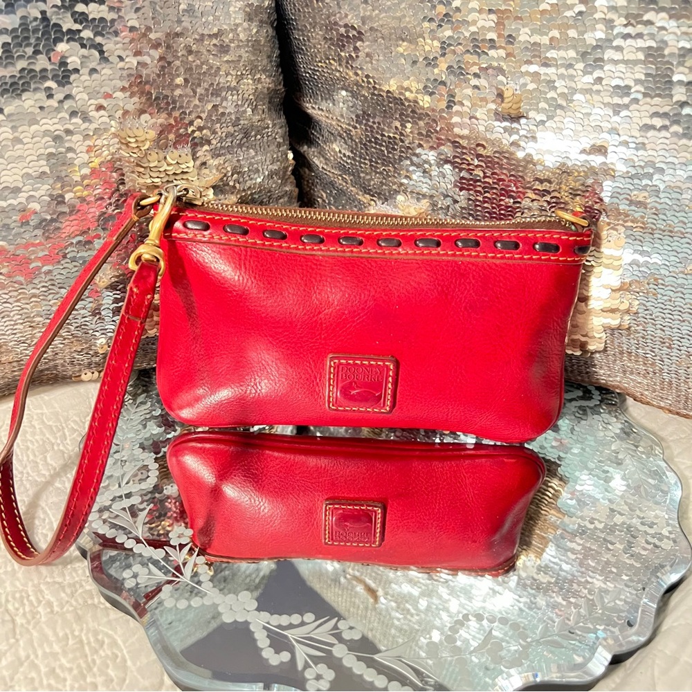 Dooney & Bourke Red Leather Wristlet Duo